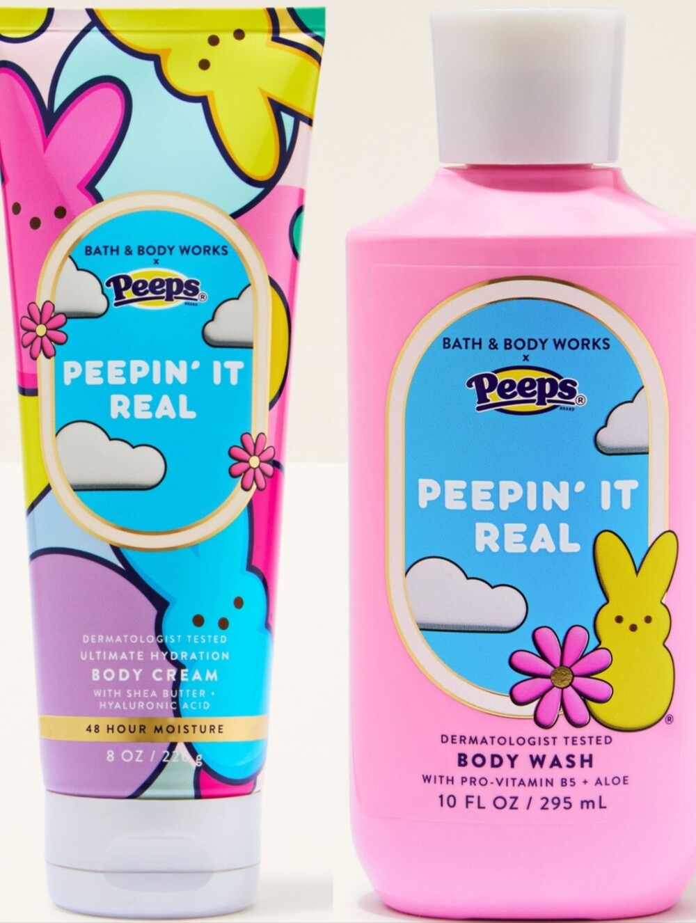 Bath & Body Works Peeps Peepin' It Real Body Wash & Body Cream Set NEW RARE